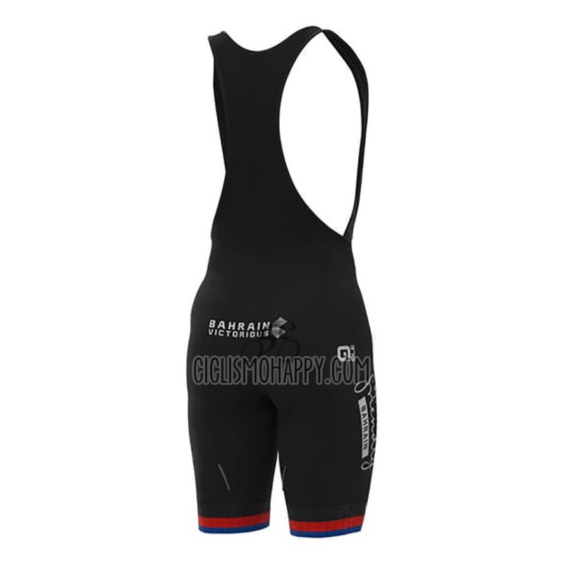Bahrain Victorious Cycling Jersey Bib Short 2023 Men Short Sleeve White